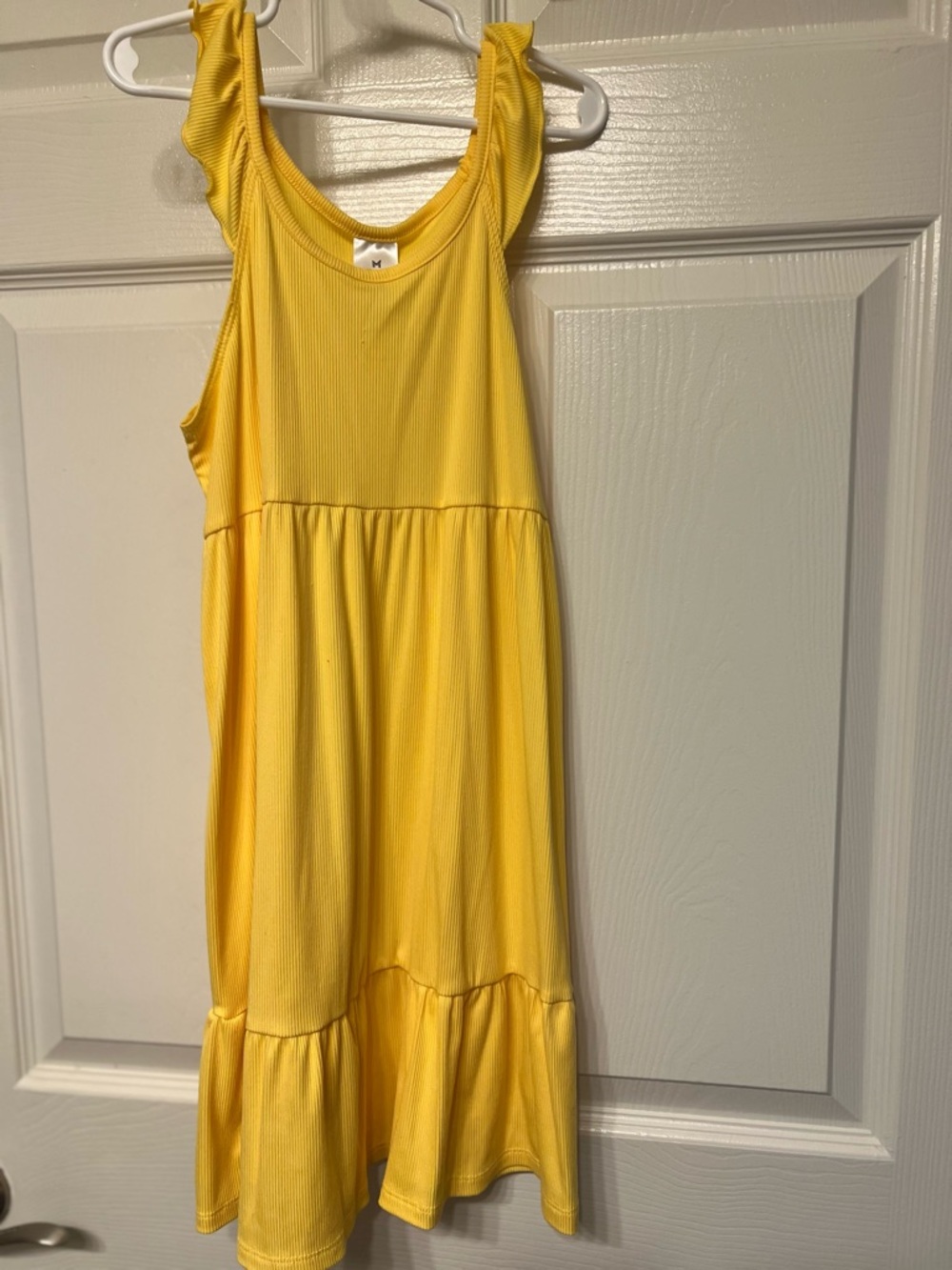 Girls' Sunny Yellow Ruffle-Trim Casual Dress